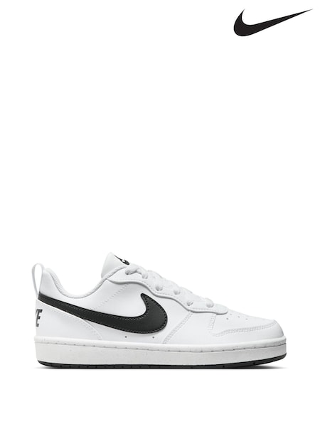Nike White/Black Youth Court Borough Low Recraft Trainers (D66642) | €63