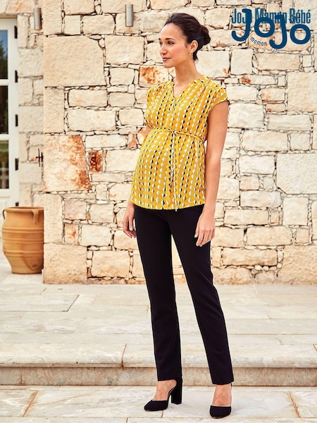 JoJo Maman Bébé Black Tailored Straight Leg Maternity Trousers (D66870) | €66