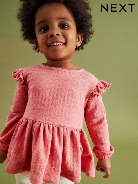 rožnata - Collar Frill Textured Blouse (3mths-7yrs) (D66927) | € 7 - € 9