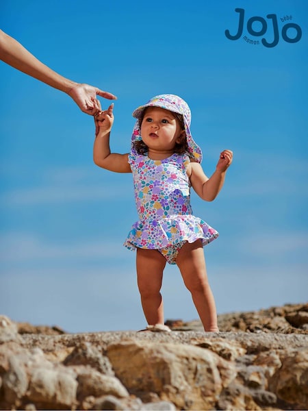 ピンク パステル フローラル - JoJo Maman Bébé UPF 50 Sun Protection Hat (D67569) | ¥ 2,760