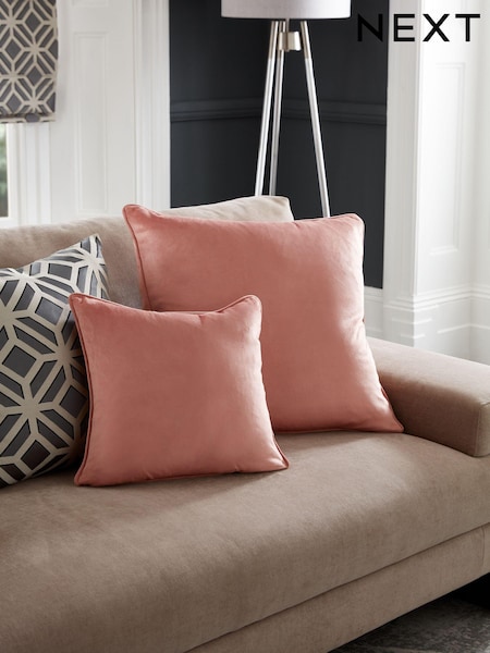 Blush Pink 43 x 43cm Matte Velvet Cushion (D67730) | 34 QAR