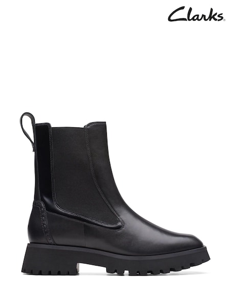 Clarks Black Leather Stayso Rise Boots (D68103) | €39
