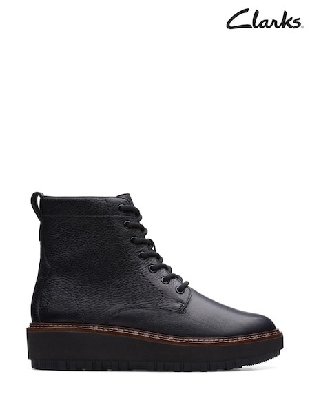 Negru - Dantelă Ghete și cizme din piele Clarks Orianna (D68143) | 465 LEI