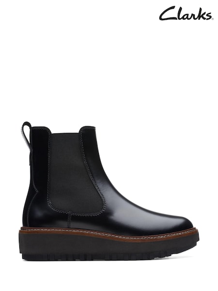 Negru - Ghete și cizme din piele Clarks Orianna Up (D68155) | 465 LEI