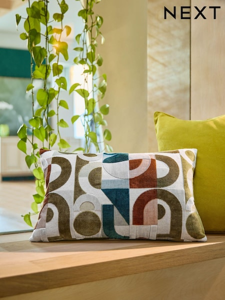 Dark Green Hurley Cut Velvet Cushion (D68203) | €24