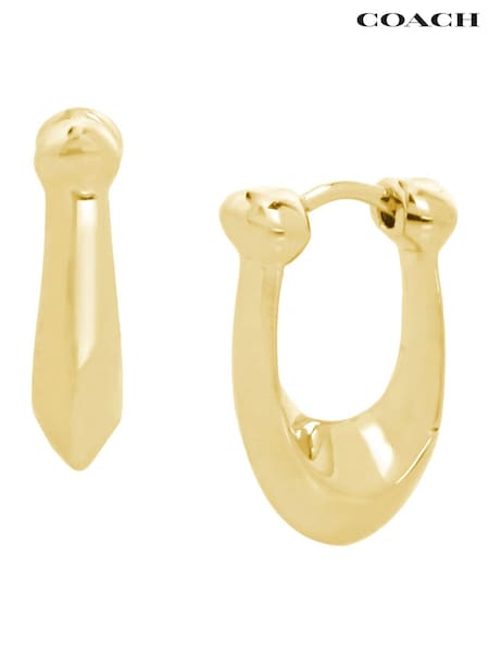 Guld ton - Coach Signature C Huggie Earrings (D68362) | kr840