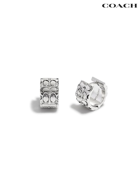 COACH Quilted C Wide Huggie Earrings (D68375) | €99