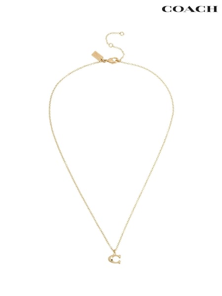 Coach Gold Tone Signature C Starter Necklace (D68379) | €118