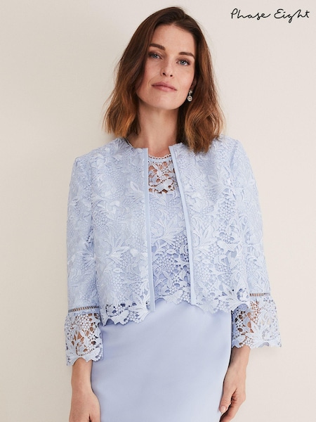Phase Eight Blue Isabella Lace Jacket (D68407) | €108