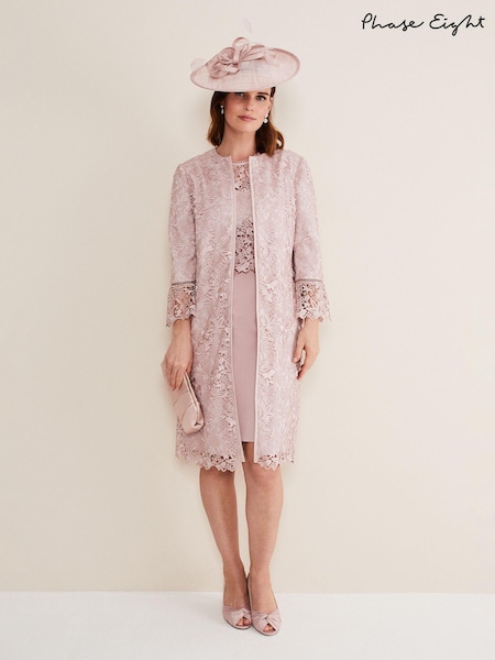 Phase Eight Pink Isabella Lace Coat (D68409) | €154