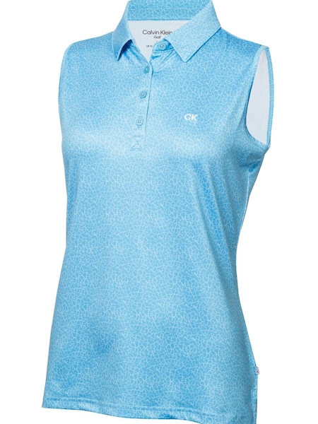Calvin Klein Golf Blue Crackle Sleeveless Polo Shirt (D68626) | €21.50