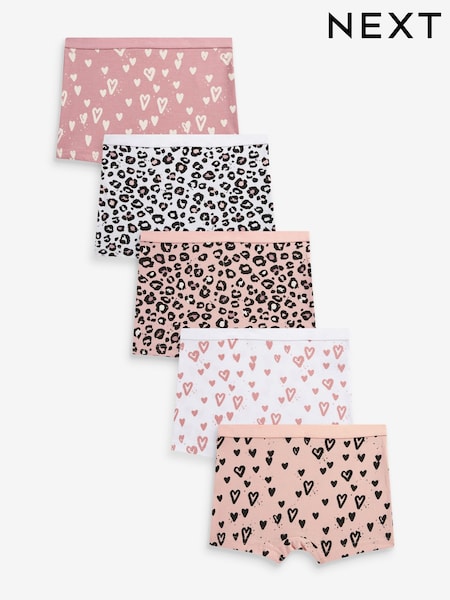 Pink, Animal-Print - Short Briefs 5 Pack (2-16yrs) (D68750) | 12 € - 18 €
