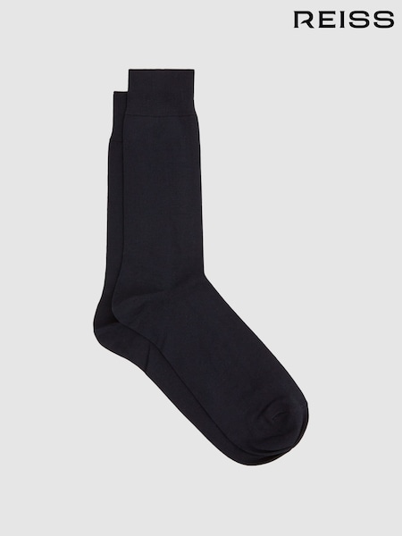 Reiss Navy Mari Mercerised Cotton Blend Sock (D68921) | AED86
