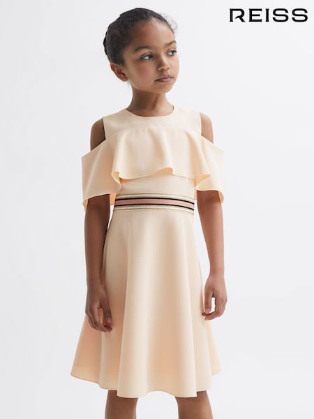 Reiss Pink Paulina 9-12 yrs Off-The-Shoulder Dress (D68948) | AED389