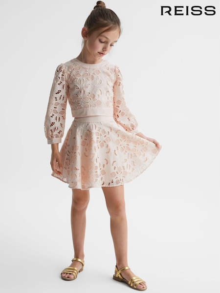 Reiss Pink Nella 4-9 yrs Lace High Rise Mini Skirt (D68954) | €35