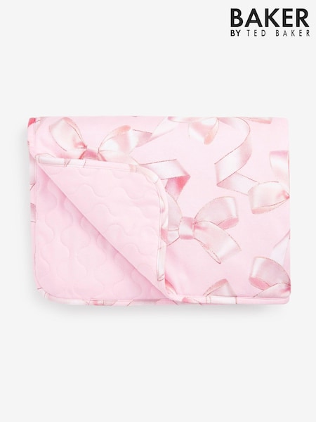 Baker by Ted Baker Baby Girls Pretty All-Over Bow Print 100% Cotton Blanket (D69006) | €43
