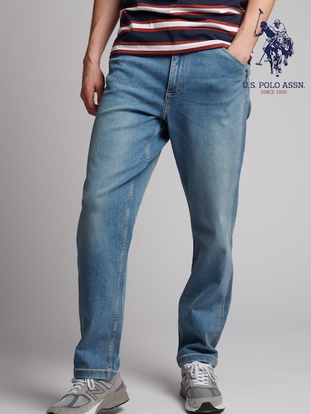 U.S. Polo Assn. Blue Mens 5 Pocket Denim Loose Jeans (D69083) | €86