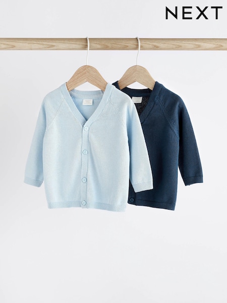 Blue & Navy 100% Cotton Cardigans 2 Pack (0mths-3yrs) (D69238) | €14 - €16