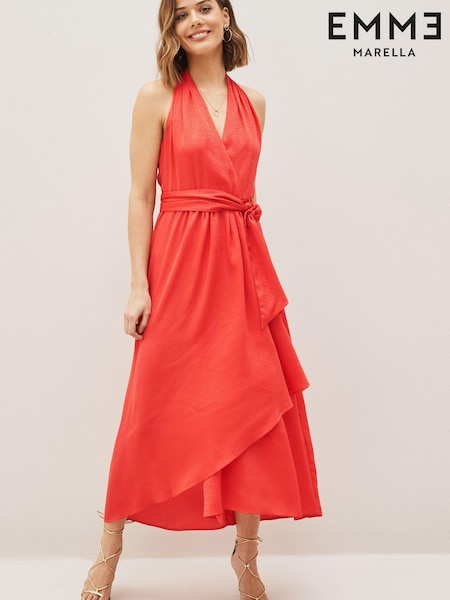 Emme Marella Orange Belted Maxi Dress (D69430) | €134