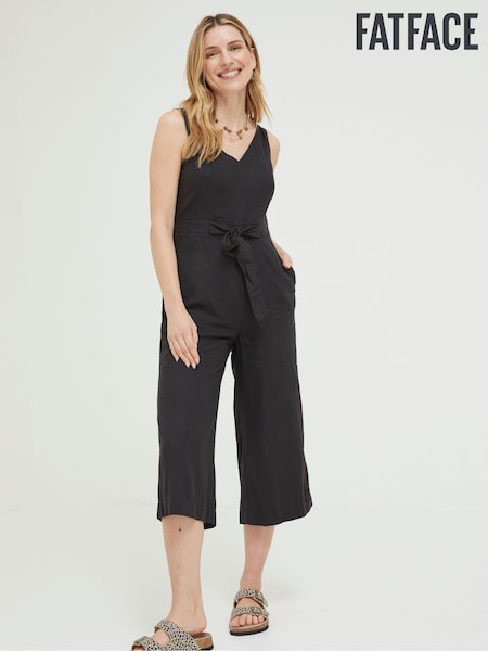 FatFace Black Linen Blend Aderyn Jumpsuit (D69770) | €57