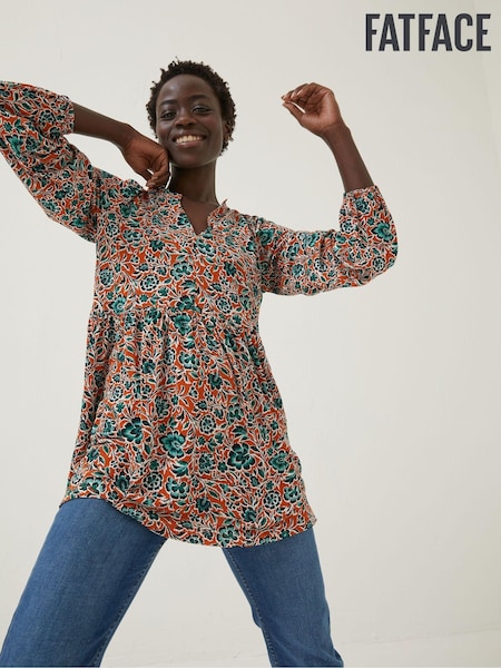 FatFace Orange Poppy Sketch Floral Tunic (D69777) | €27