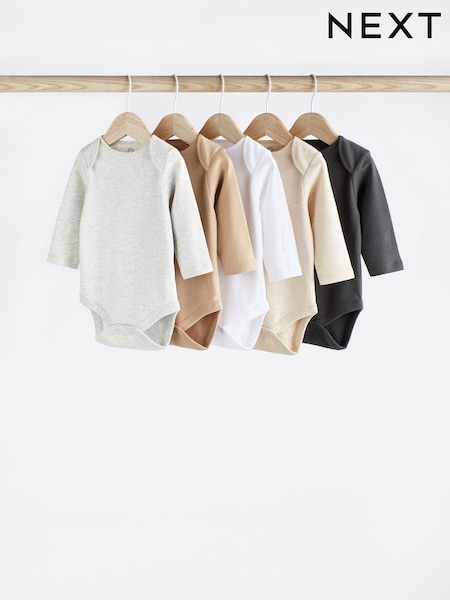 Semleges - Baby Essential Long Sleeve Bodysuits 5 Pack (D70303) | 8 380 Ft - 9 570 Ft