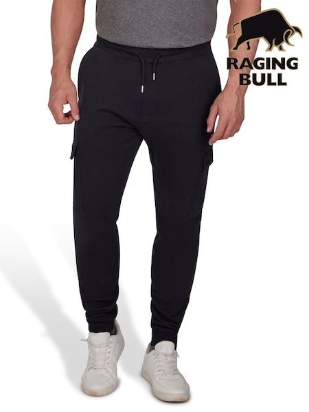 Raging Bull Black Cuffed Cargo Jogger (D70363) | €34 - €37