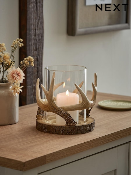 Natural Antler Hurricane Candle Holder (D70401) | €35