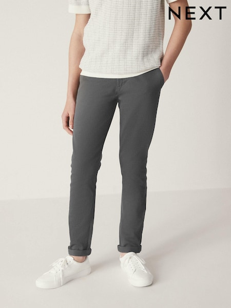 Charcoal Grey Skinny Fit Stretch Chino Trousers (3-17yrs) (D70657) | €17 - €25
