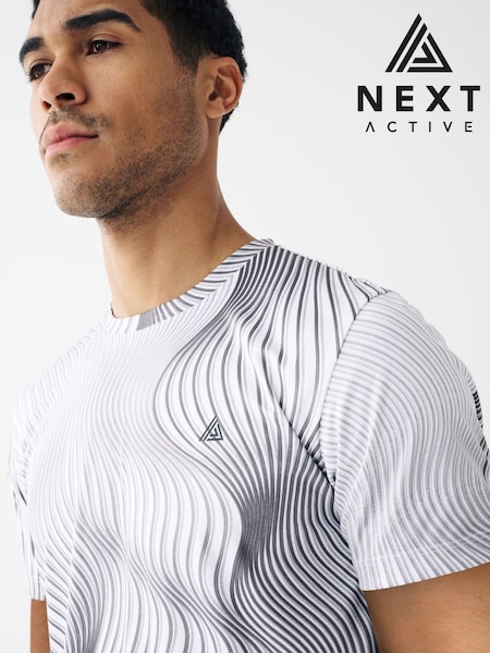 Grey Wave Active Printed Training T-Shirt (D70664) | €4