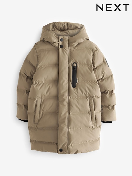 Culoarea pietrei neutră - Palton puf căptușit cu fleece (3-17ani) (D70765) | 218 LEI - 298 LEI