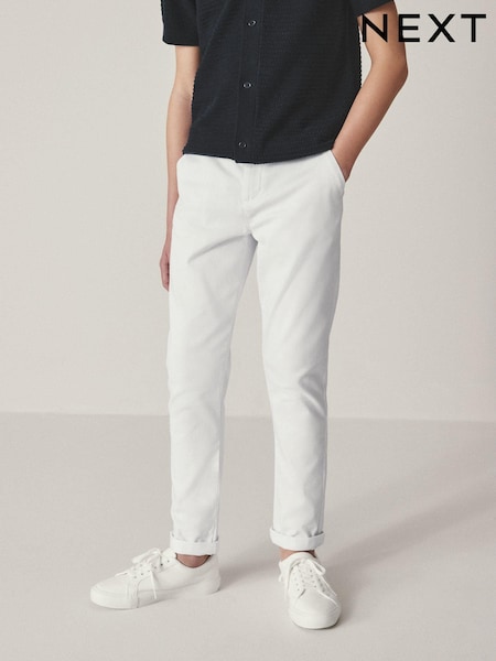 White Skinny Fit Stretch Chino Trousers (3-17yrs) (D71032) | €16 - €23