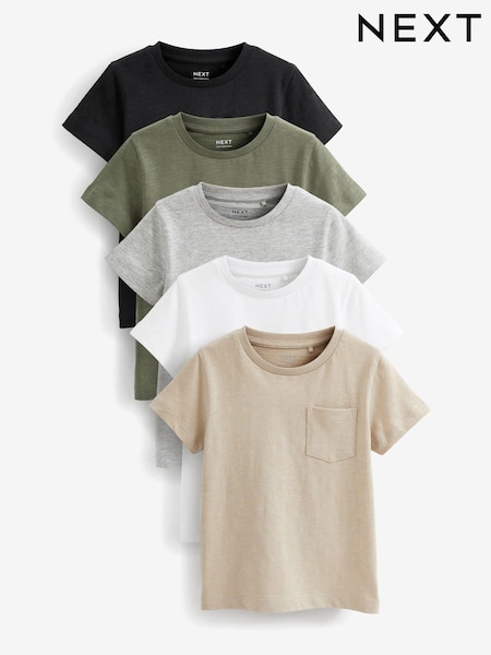 Negro/gris - Pack de 5 camisetas de manga corta (3 meses-7 años) (D71680) | 22 € - 28 €