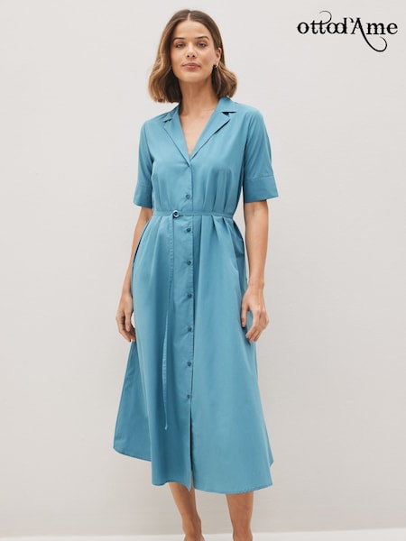 Ottod'Ame A-Line Maxi Shirt Dress (D71755) | €134