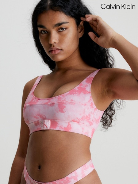 Calvin Klein Pink Authentic Printed Bralette Bikini Top (D71766) | €21.50