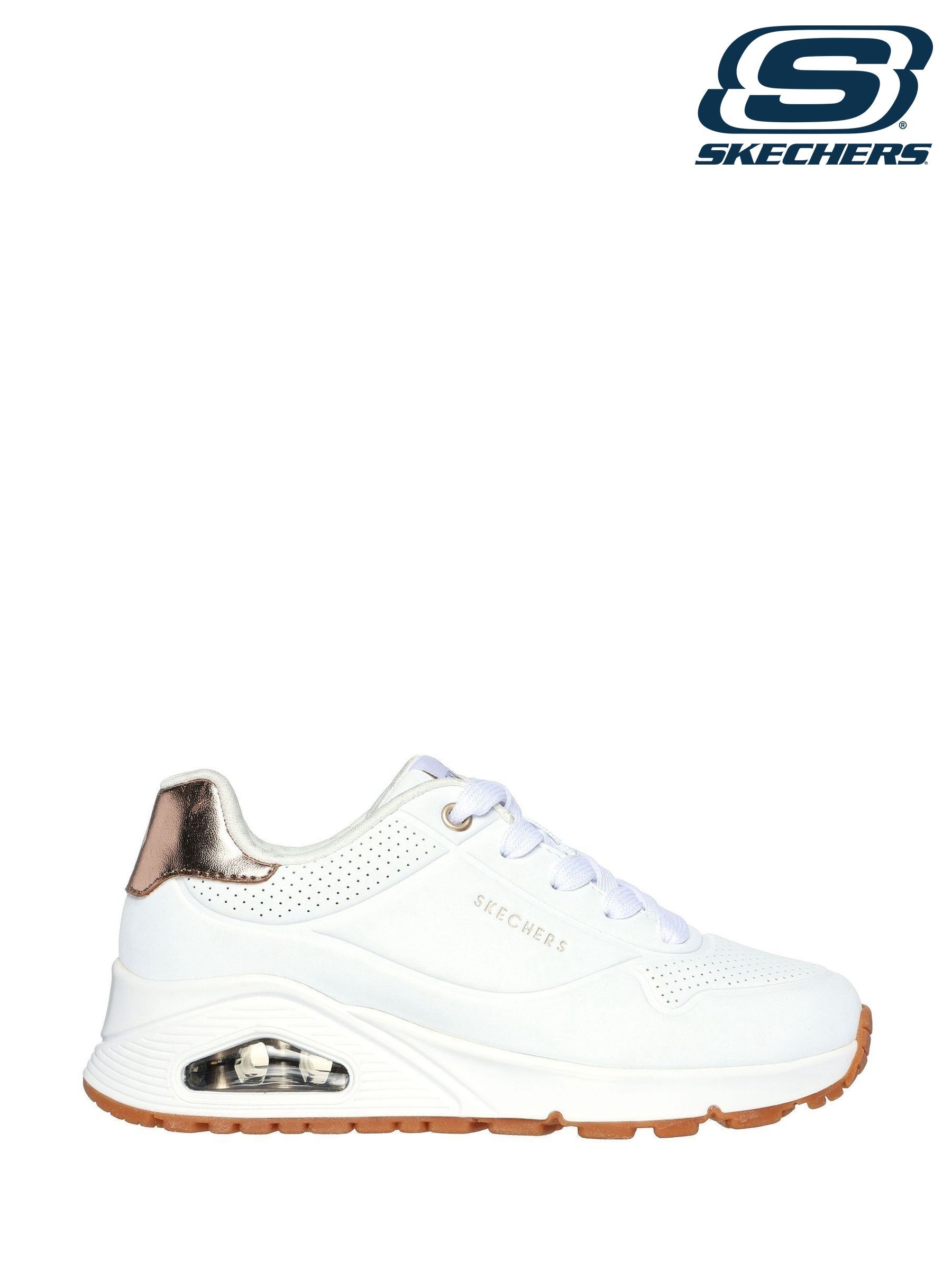 Skechers White Plain Casual Trainers Next Luxembourg