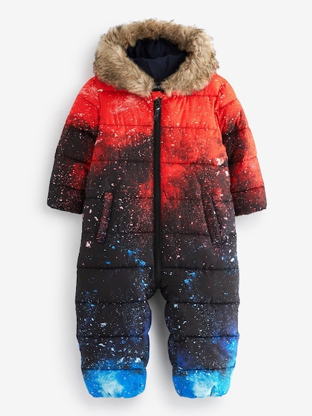 Rdeč potiskom galaksije - Snowsuit With Faux Fur Hood Trim (3mths-7yrs) (D72379) | € 22 - € 25