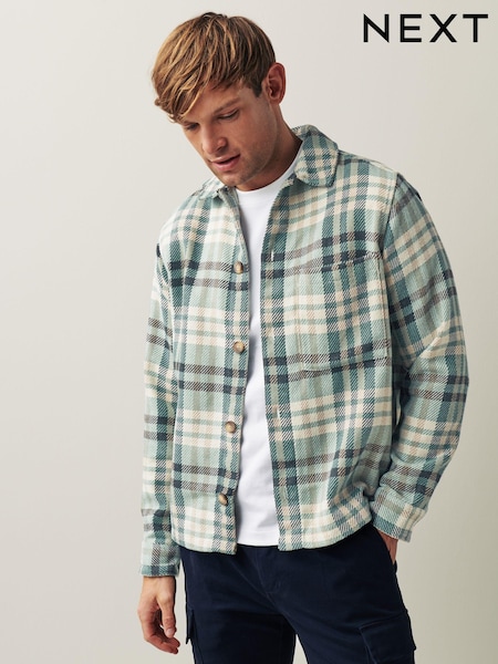Green/Grey Twill Check Shacket (D72927) | €20