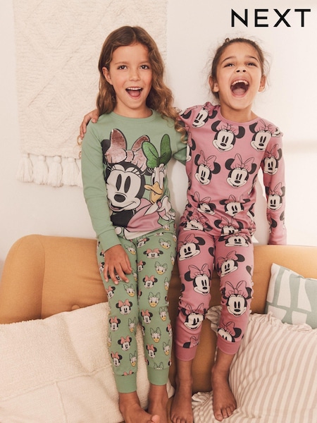 Pink Grün - 2 Pack Minnie Mouse And Daisy Duck 100% Cotton Snuggle Pyjamas (9mths-10yrs) (D73970) | 26 € - 32 €