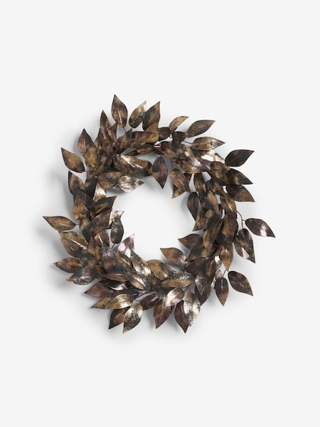 Metallic Leaf Christmas Wreath (D74448) | €18