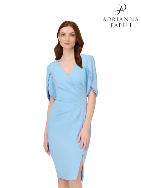 Adrianna Papell Knit Crepe Pearl Trim Dress (D74509) | €197