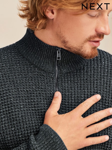Anthrazitgrau - Regular Fit Chenille Texture Jumper (D74706) | 25 €