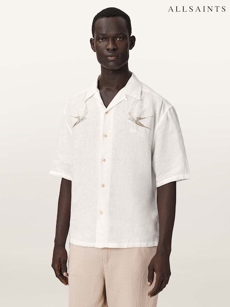 Cream - Regular Allsaints Avia Short Sleeve Shirt