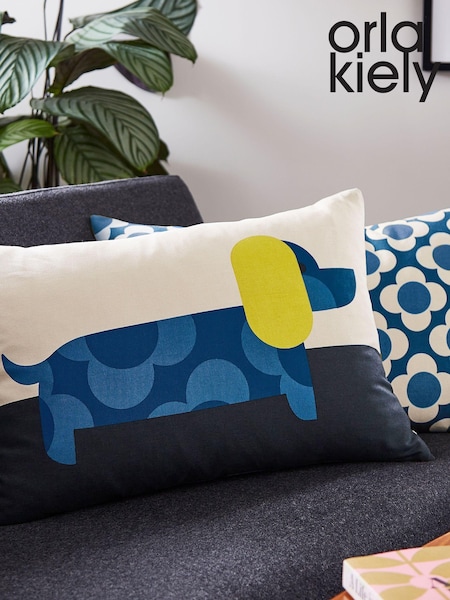 Orla Kiely Blue 100% Cotton Dachshund Cushion (D75163) | €72