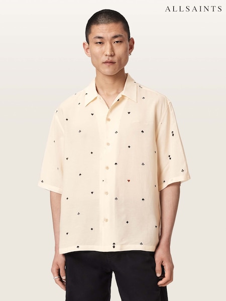 Cream - Regular Allsaints Cardsuit Short Sleeve Shirt
