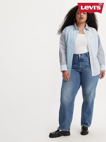 Levi's® Light Blue Denim Curve 501 81 Straight Fit 100% Cotton Jeans (D75482) | €56