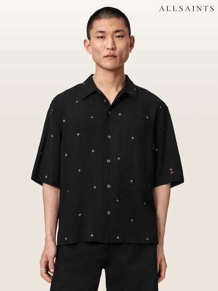 Black - Regular Allsaints Cardsuit Short Sleeve Shirt