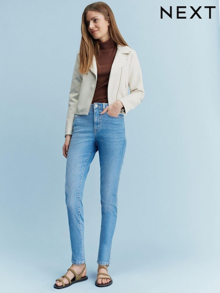 Mid Blue Mom Comfort Stretch Jeans (D75750) | AED10