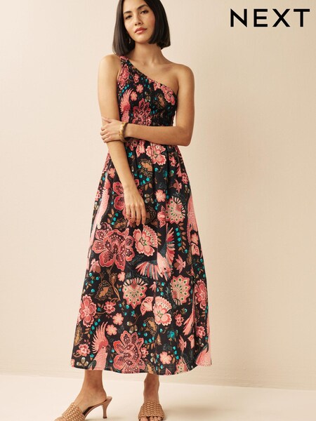Розовый - One Shoulder Midi Dress (D75755) | €9