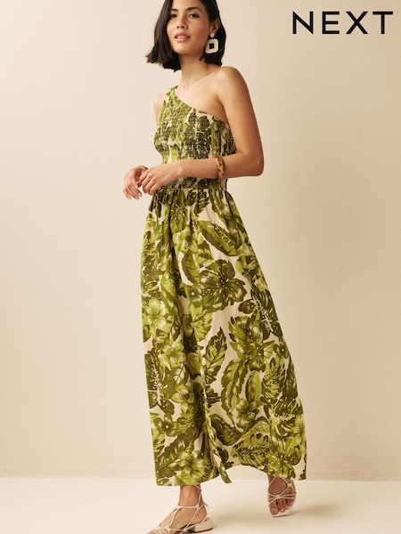 Зеленый - One Shoulder Midi Dress (D75756) | €9